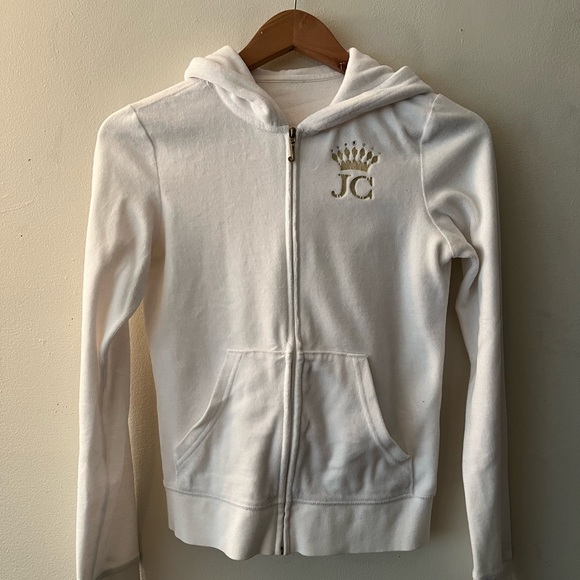 VINTAGE white juicy couture velour zip up - Picture 2 of 3